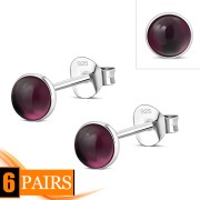 Turquoise Round Sterling Silver Stud Earrings, e440st